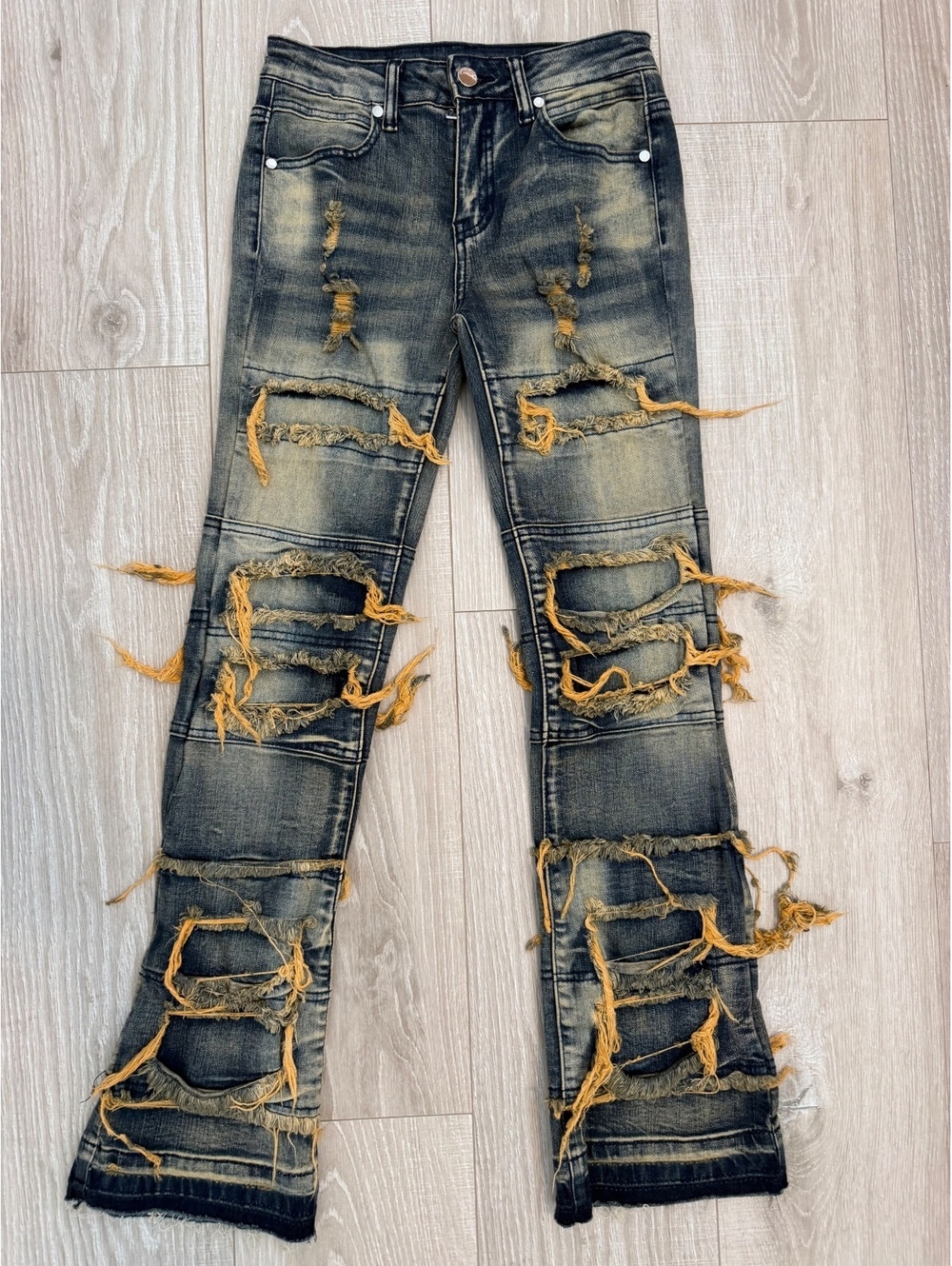 Rockstar Original dark wash distressed flare jeans